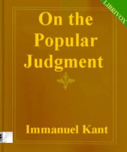 Cover Art for On the Popular Judgment:That may be R...